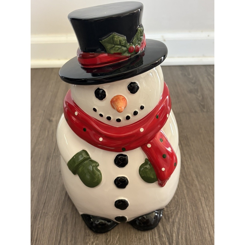 90s y2k Vintage New! Christmas Snowman Christmas Cookie Jar AMC Winter Holidays